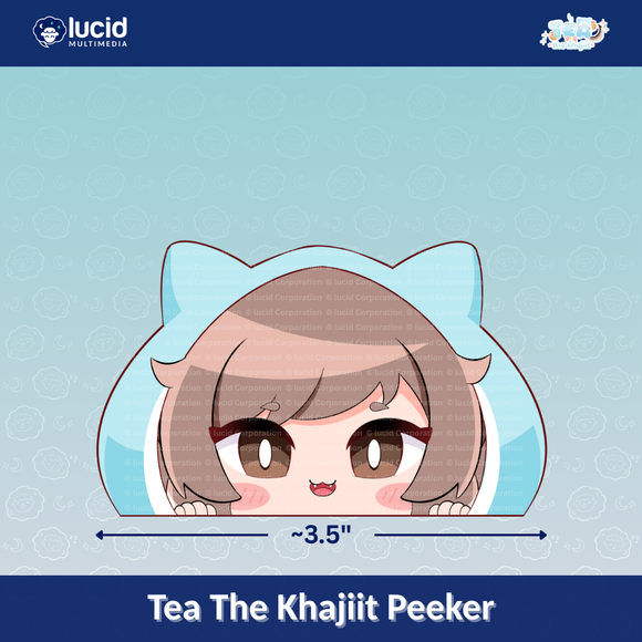 Tea The Khajiit Peeker Sticker